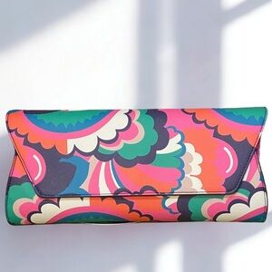 Trina Turk NWT Multicolor Floral Cloud Abstract Printed Tote Clutch 12.5x6x2